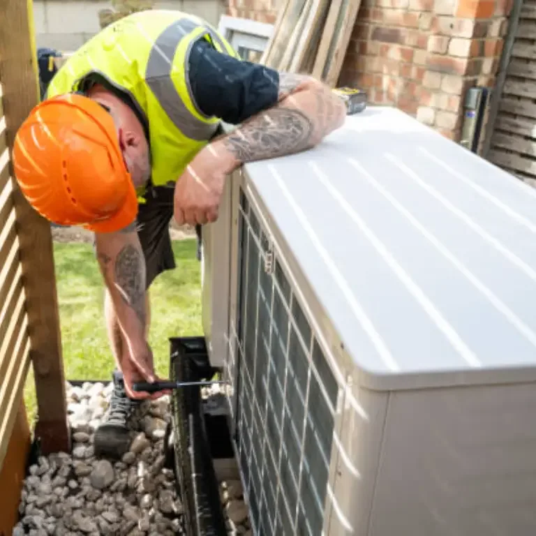 installing a heat pump in a garden (1)